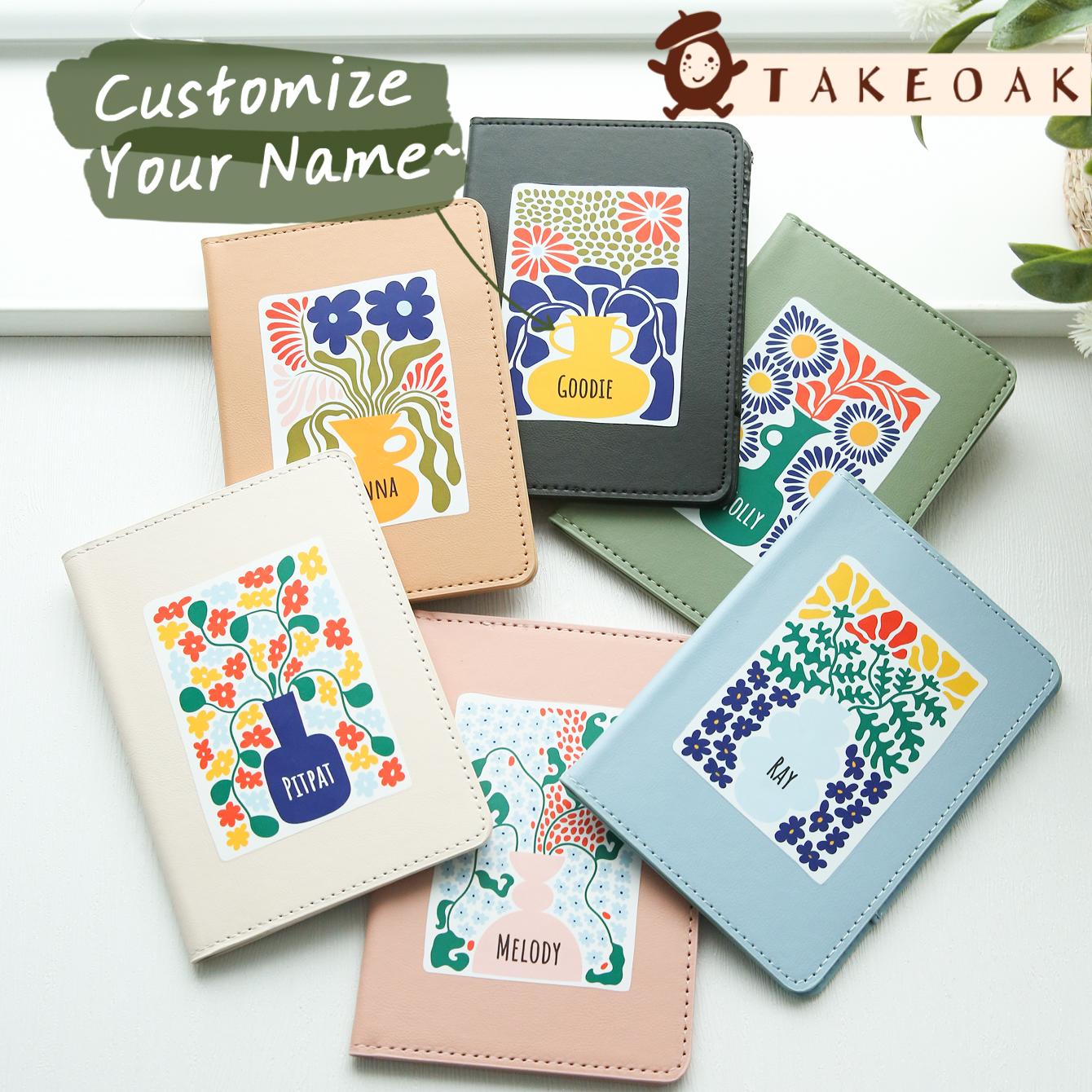 Travel Accessories For Young Women - 맞춤 이름 추상 꽃무늬 여권 커버
