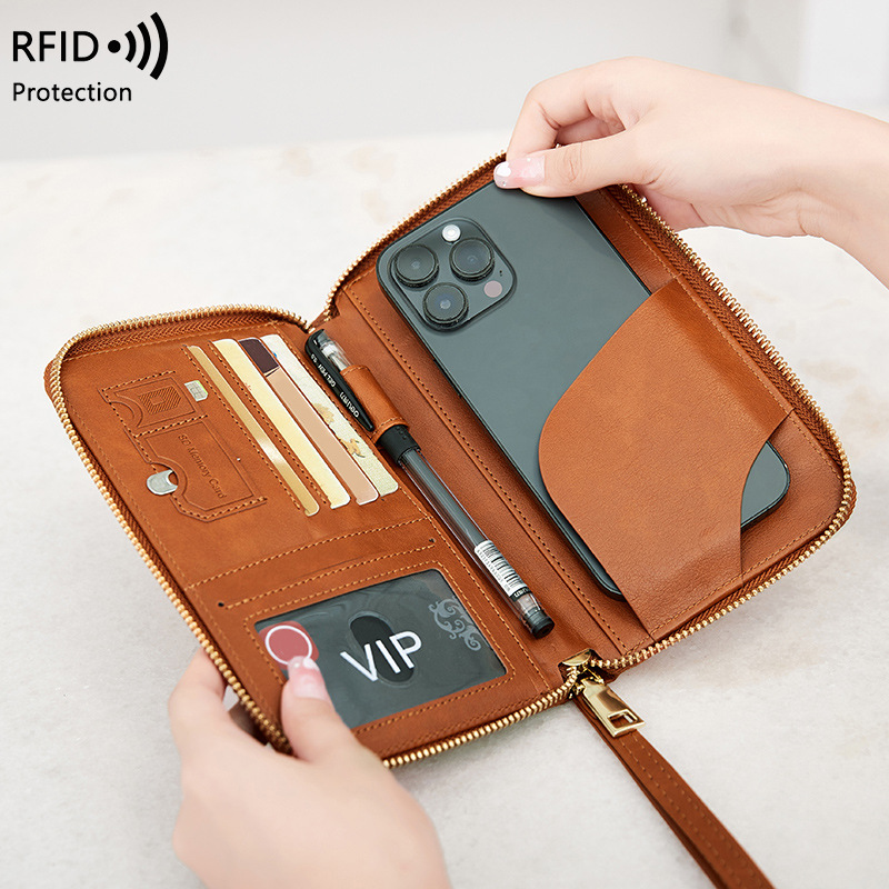 새로운 가죽 여권 커버 RFID 차단 카드 홀더 지퍼  - Travel Accessories Rfid 리뷰 및 가격
