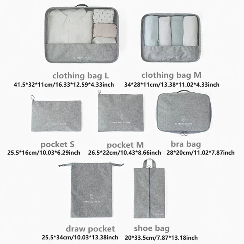 남녀공용 7종 여행용 짐 정리 큐브 세트, 방수 러기지 - Travel Accessories Kit For Men 리뷰 및 가격