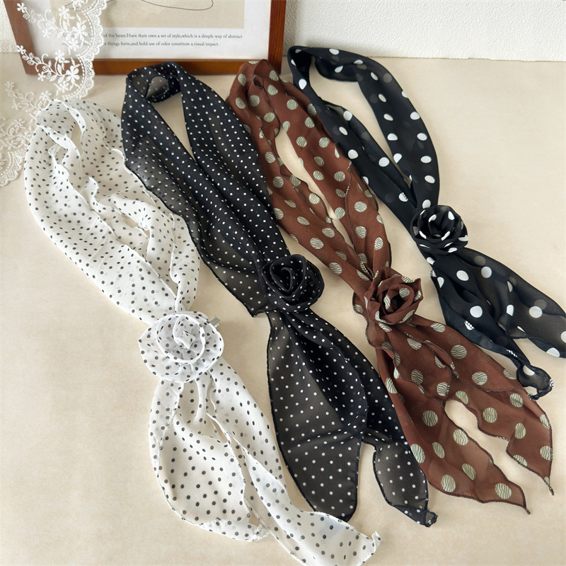 폴카 도트 패브릭 헤어 타이, 수제 라벨이 있는 캐주얼 - Travel Accessories For Young Women 리뷰 및 가격