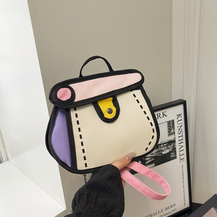 니치 유니크 디자인 카툰 캔버스 핸드백 귀여운 애니메이 - Travel Accessories For Young Women 리뷰 및 가격