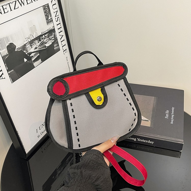 니치 유니크 디자인 카툰 캔버스 핸드백 귀여운 애니메이 - Travel Accessories For Young Women 리뷰 및 가격