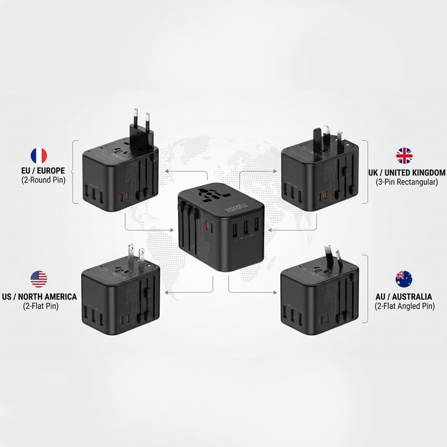 범용 여행용 어댑터 35W 고속 충전 6-in-1 1  - Travel Accessories For Europe 리뷰 및 가격
