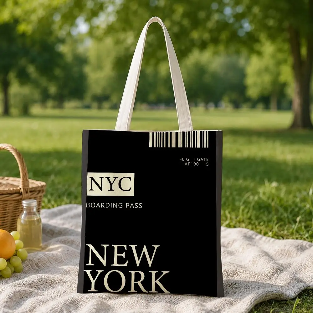 뉴욕 탑승권 보관 가방 여성용 캔버스 토트백, 학교,  - Travel Accessories New York 리뷰 및 가격