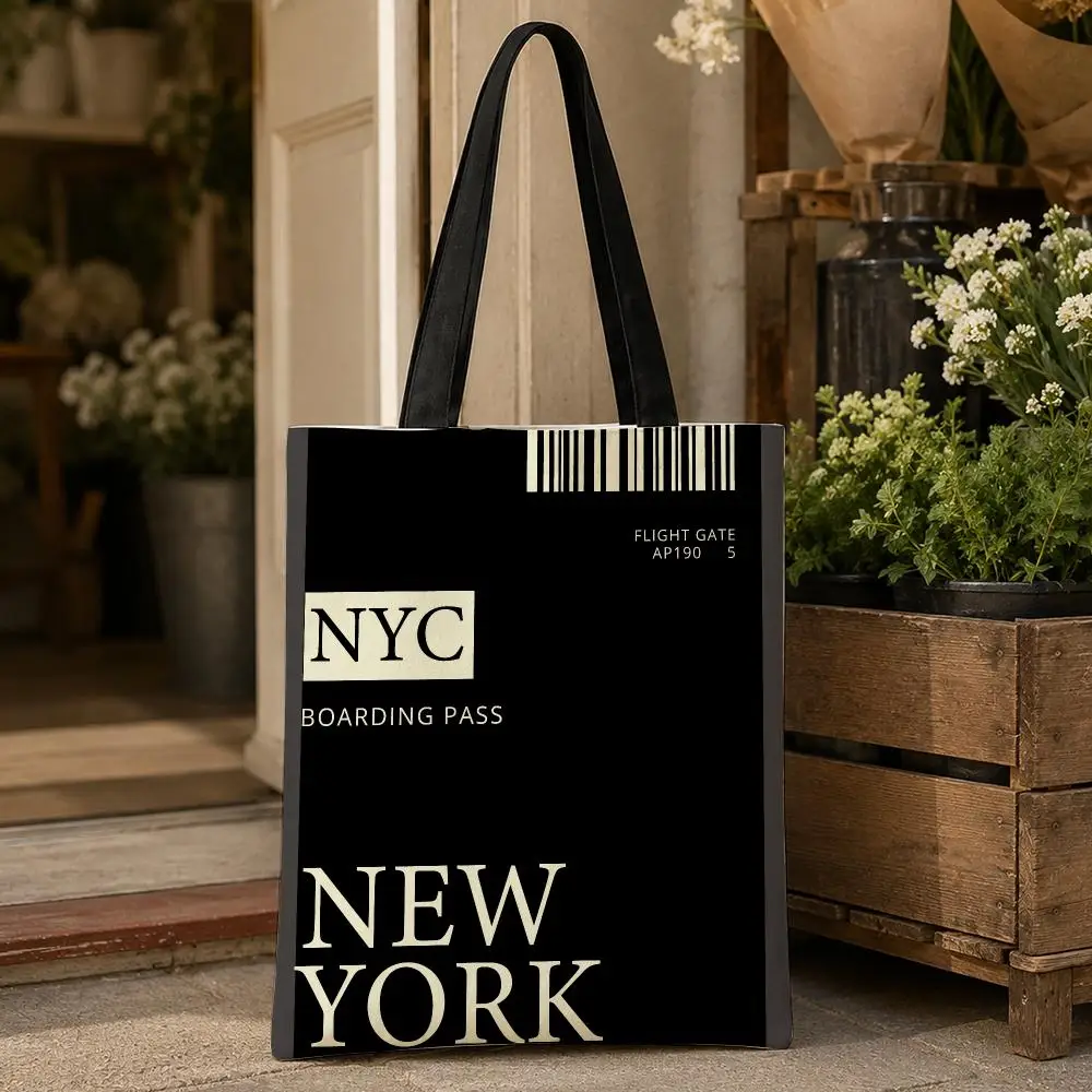 뉴욕 탑승권 보관 가방 여성용 캔버스 토트백, 학교,  - Travel Accessories New York 리뷰 및 가격