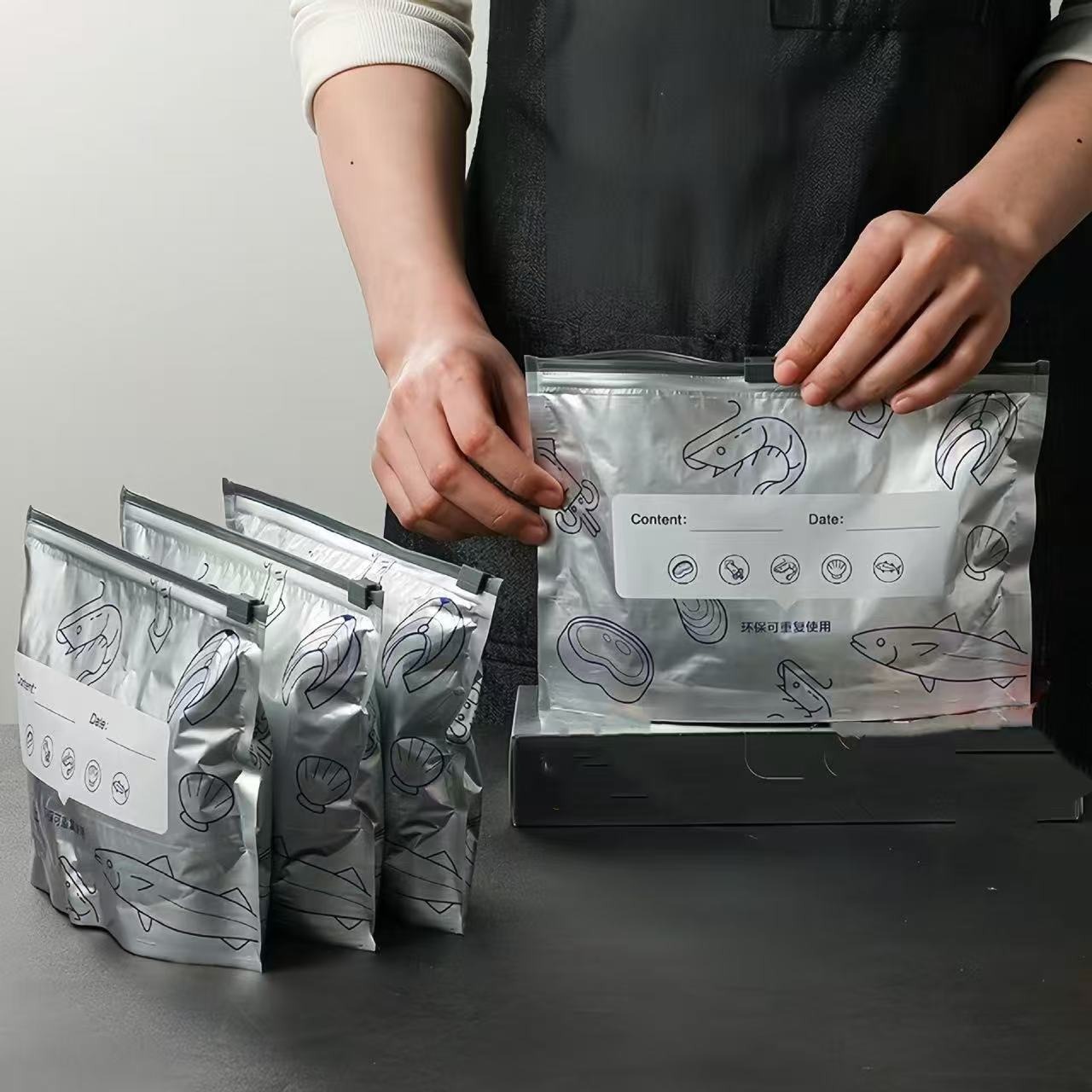 ​ 재사용 가능한 알루미늄 호일 냉동 백, 누수 방지, - Reusable Zip Bag 리뷰 및 가격