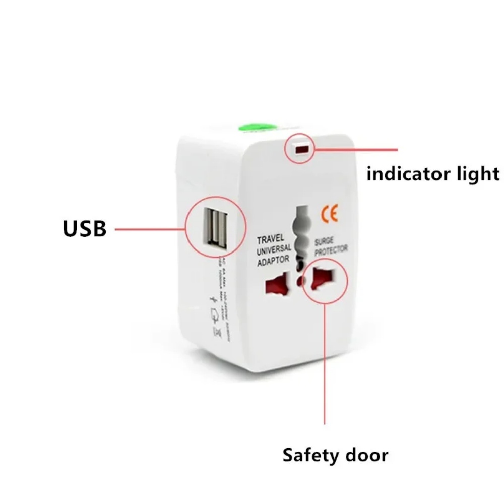 올인원 범용 여행용 AC 전원 충전 어댑터 2 USB  - Travel Accessories For Europe 리뷰 및 가격