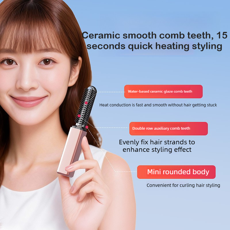 휴대용 미니 스트레이트 헤어 빗 앞머리 빗 무선 충전  - Mini Iron Travel 리뷰 및 가격