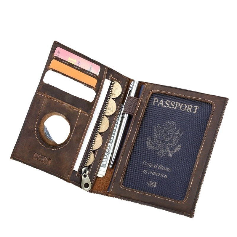 맞춤형 로고 정품 가죽 슬림 여행 여권 거치대 지갑,  - Travel Accessories Rfid 리뷰 및 가격