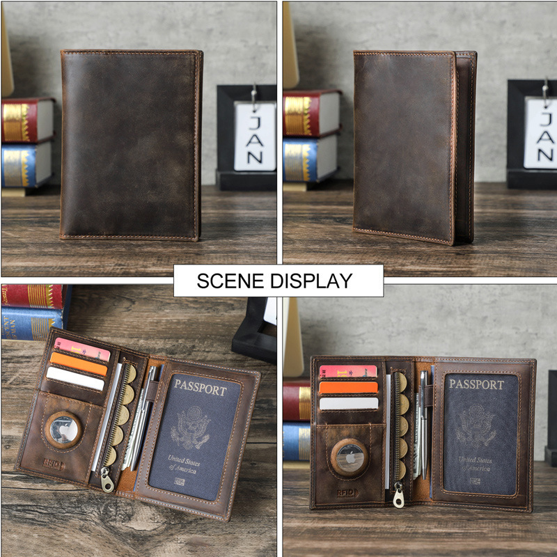 맞춤형 로고 정품 가죽 슬림 여행 여권 거치대 지갑,  - Travel Accessories Rfid 리뷰 및 가격