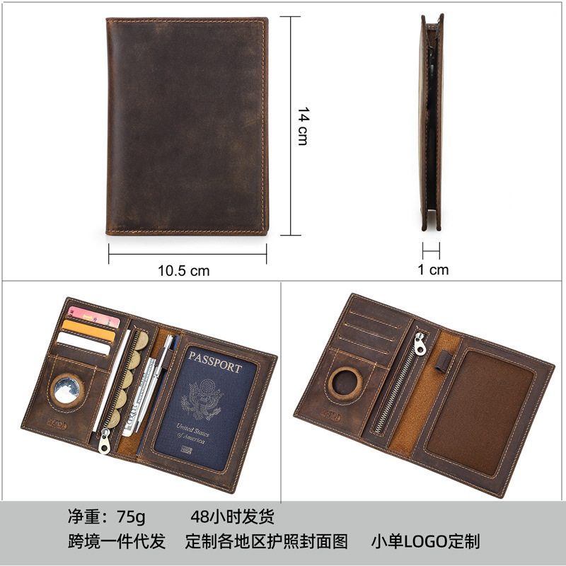 맞춤형 로고 정품 가죽 슬림 여행 여권 거치대 지갑,  - Travel Accessories Rfid 리뷰 및 가격