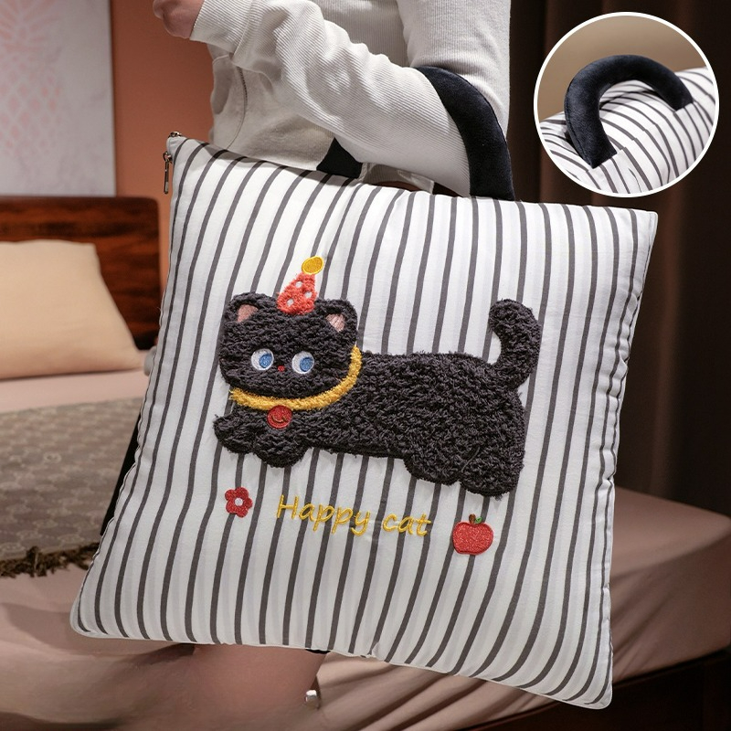 만화 스트라이프 무늬 베개 담요 2-in-1 에어컨 이 - Travel Accessories Gifts 리뷰 및 가격